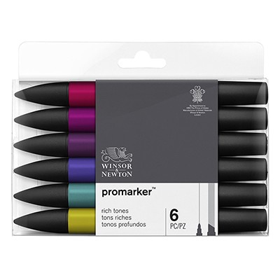 Rich tones, zestaw pisaków Promarker W&amp;N, 6 sztuk