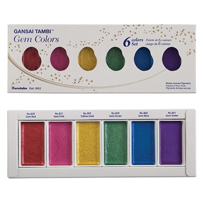 Farby akwarelowe Gansai Tambi, Gem Colors, 6 kol.