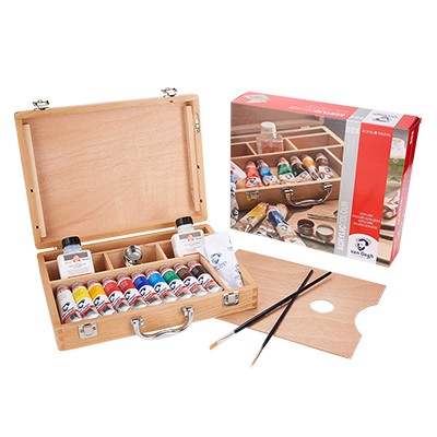 Farby akrylowe Van Gogh, zestaw 10 x 40ml, kaseta drewniana