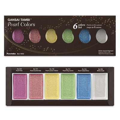 Farby akwarelowe Gansai Tambi, Pearl Colors, 6 kol.