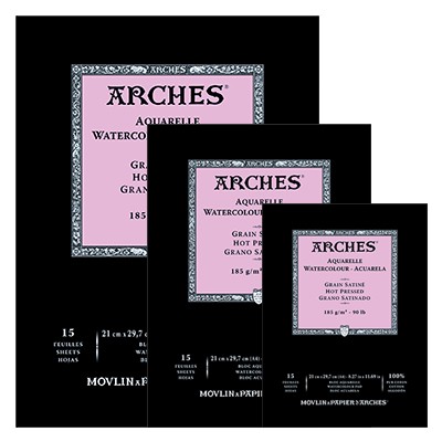 Arches - satynowy blok do akwareli A3, 185 g, 15 ark.