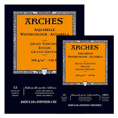 Arches - gruboziarnisty blok do akwareli A4 300g 12 ark