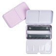 Metalowe, różowe etui na 12 półkostek akwareli + paleta, pocket box