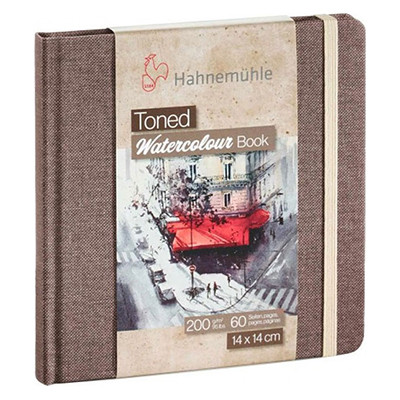 Toned Watercolur Book Hahnemuhle, twarda oprawa 14 x 14 cm