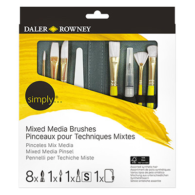 Pędzle Simply Mixed Media Daler Rowney 10 szt. + etui