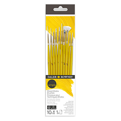 Pędzle Mixed Media Daler Rowney, 10 sztuk