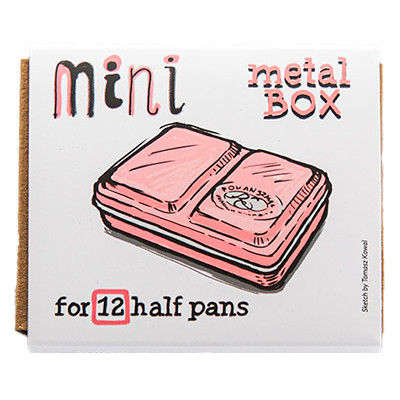 Metalowa kasetka Mini Box Pink na 12 półkostek akwareli, Szmal