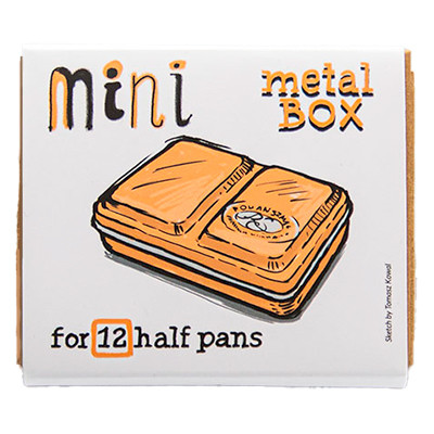 Metalowa kasetka Mini Box Apricot na 12 półkostek akwareli, Szmal