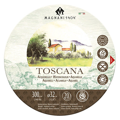 Papier do akwareli okrągły Toscana 20 ark. 300 g/m², śr. 16 cm