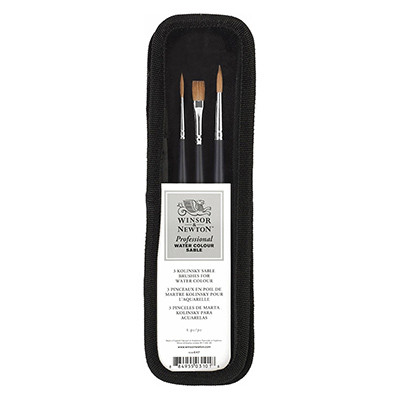 Zestaw pędzli Professional Watercolour W&amp;N, 3 sztuki