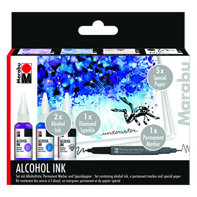 Tusze alkoholowe Underwater Alkohol Ink Marabu, 3 x 20 ml