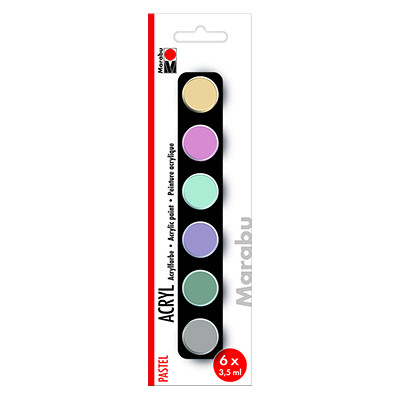 Farby akrylowe Pastel Marabu 6 x 3.5 ml