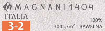 Papier akwarelowy Italia CP 300 g/m², 56 x 76 cm, 3+2