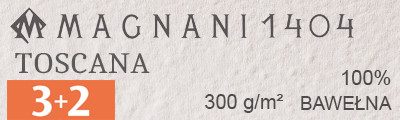 Papier akwarelowy Toscana RGH 300 g/m², 56 x 76 cm, 3+2
