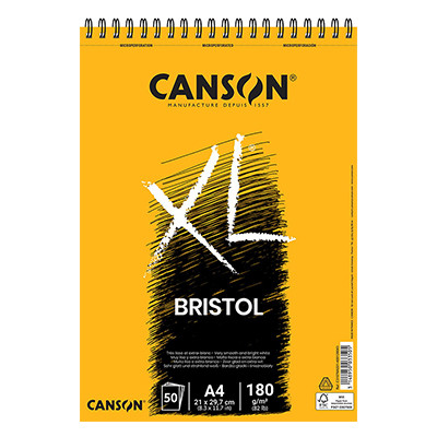 Blok Canson Bristol XL A4 spirala, 180 g, 50 ark.