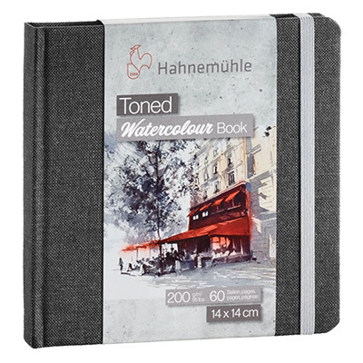 Toned Watercolur Book Grey Hahnemuhle, 200 g, 14 x 14 cm