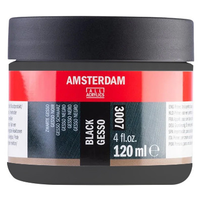 Czarne gesso, grunt Amsterdam 120 ml