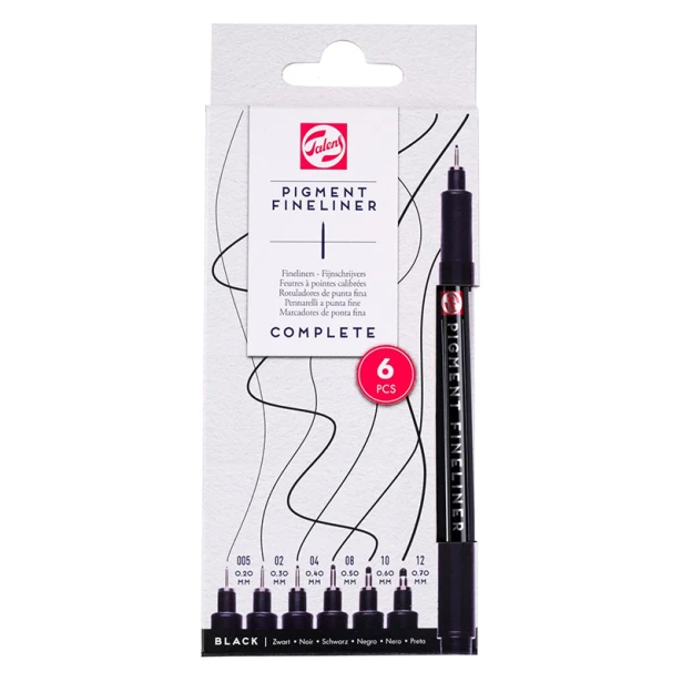 Zestaw cienkopisów Pigment Fineliner Talens, 6 sztuk