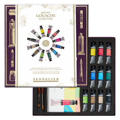 Artists' Gouache Sennelier – zestaw prezentowy, 12 x 10 ml