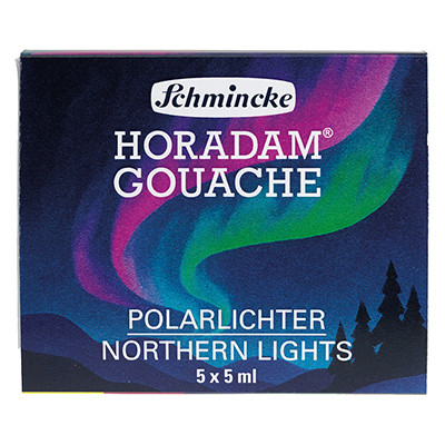 Northern Lights, Gouache Horadam Schmincke, 5 x 5 ml