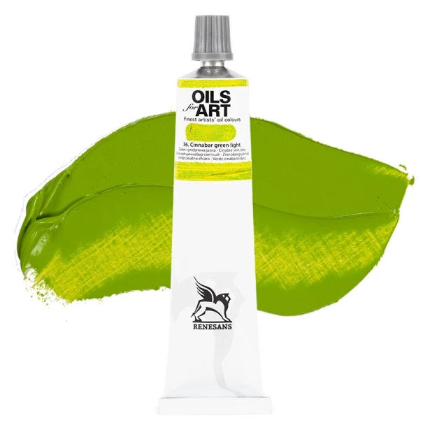 036 Zieleń Cynobrowa Jasna, farba olejna For Art 140 ml