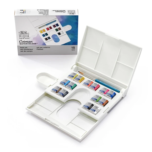 Farby akwarelowe Cotman w kostkach, Compact box, 15 elem.