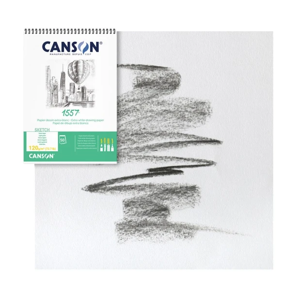 Szkicownik na spirali Canson 1557, 50 kartek A4, 120g