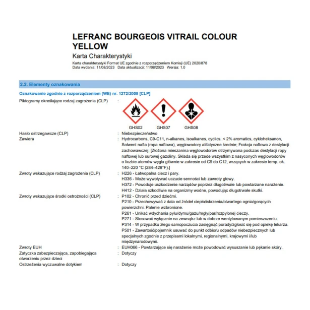 199 Yellow, Vitrail Lefranc &amp; Bourgeois