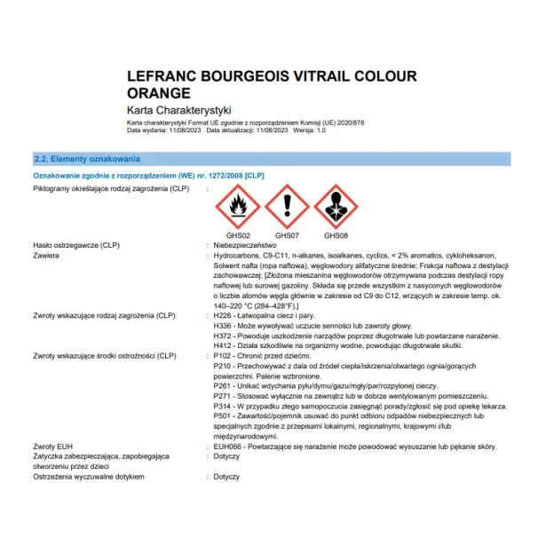 201 Orange, Vitrail Lefranc &amp; Bourgeois