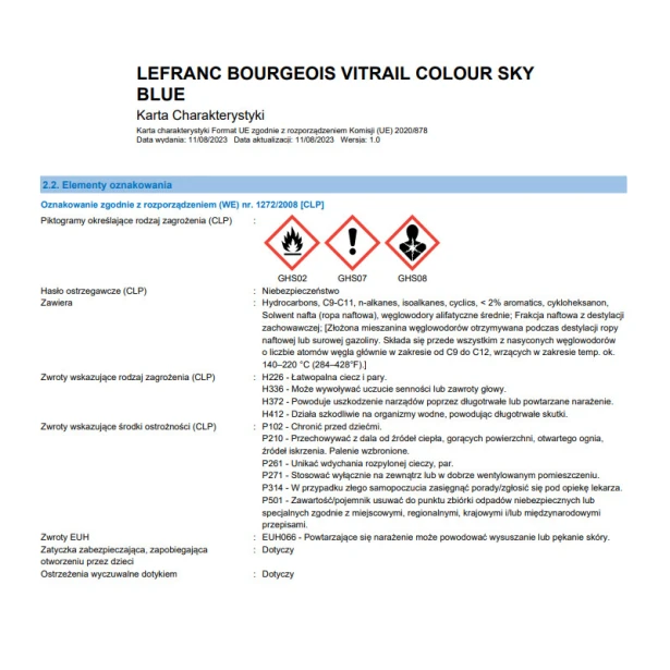 028 Sky blue, Vitrail Lefranc &amp; Bourgeois