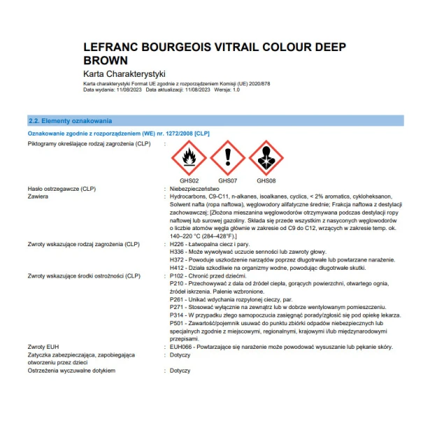 102 Deep brown, Vitrail Lefranc &amp; Bourgeois