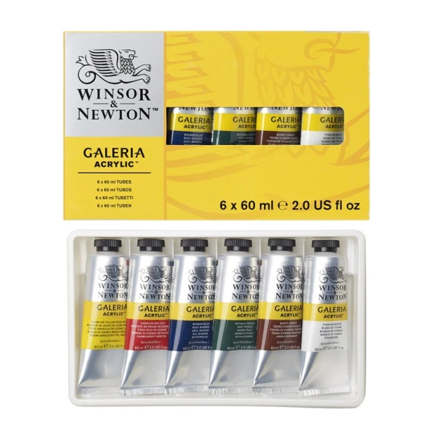 Farby akrylowe Galeria, zestaw  6 x 60ml