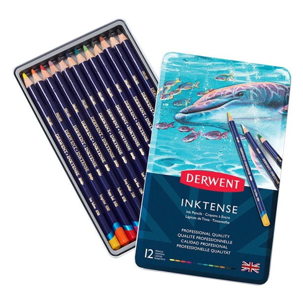 Tusz w kredce Inktense, Derwent, 12 kolorów