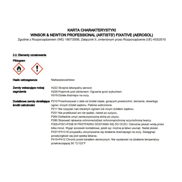 Fiksatywa do pasteli, węgli, ołówków, W&amp;N, spray 400 ml