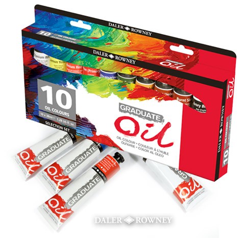 Farby olejne Graduate Oil Daler Rowney, zestaw 10 x 38ml