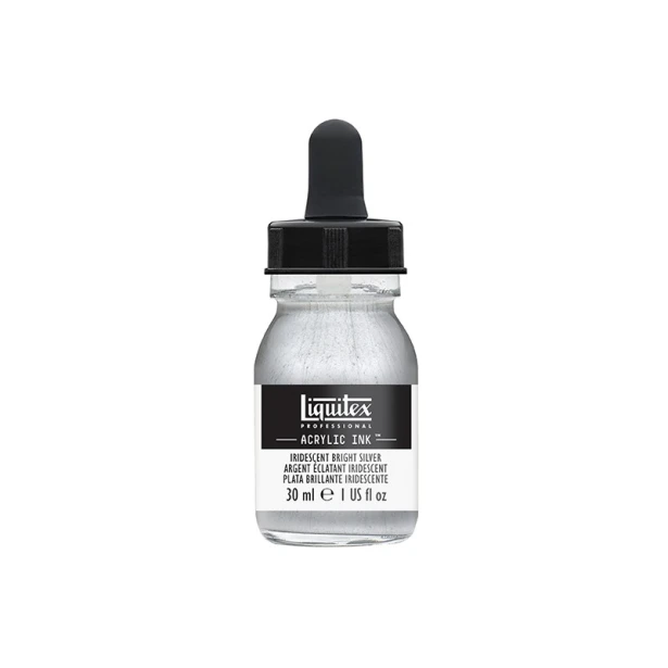 236 Iridiscent bright silver, tusz akrylowy Liquitex 30ml