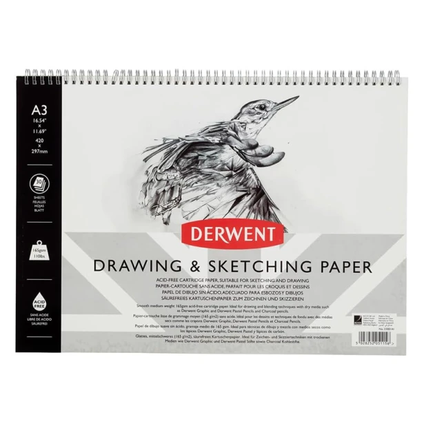 Szkicownik na spirali Derwent Elephant, 30 kartek A3, 165g