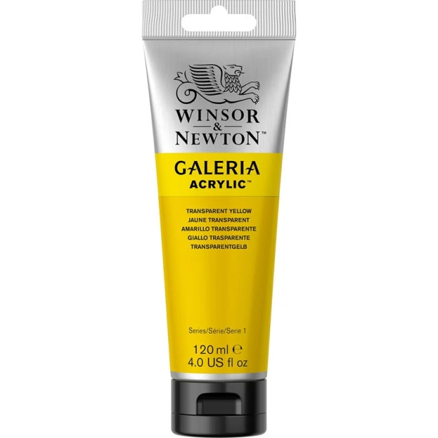 653 Transparent yellow, farba akrylowa serii Galeria, tuba 120ml