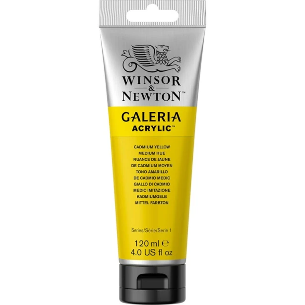 120 Cadmium yellow medium hue, farba akrylowa serii Galeria, tub