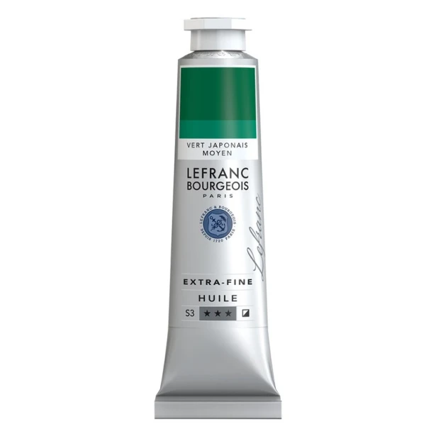 728 Japanese green medium, artystyczna farba olejna Lefranc 40 ml