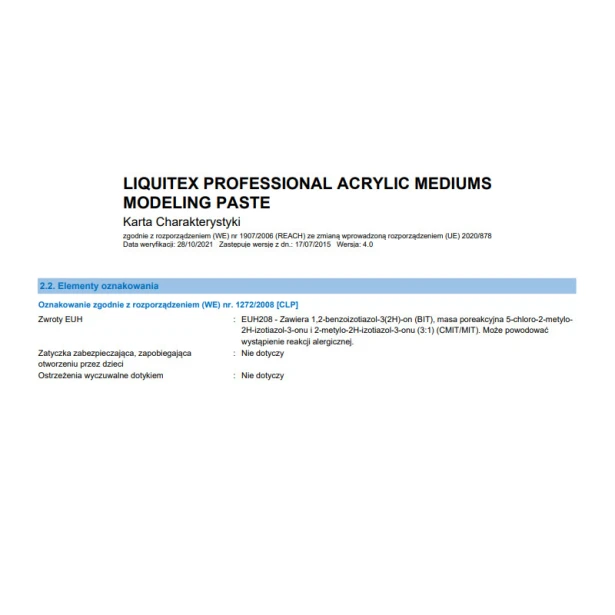 Modeling paste, Liquitex 237ml