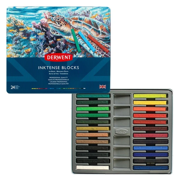 Tusz w sztabach Inktense Blocks, Derwent, 24 kolory