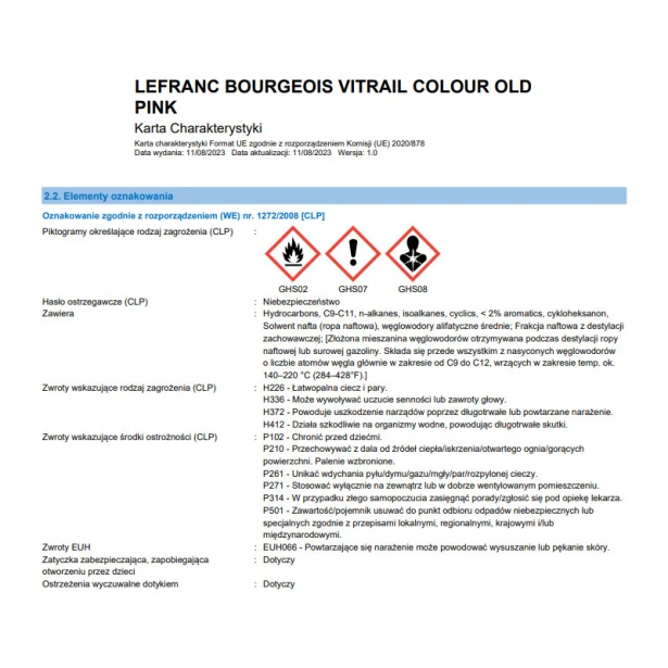 374 Old pink, Vitrail Lefranc &amp; Bourgeois