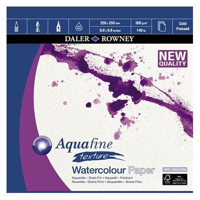 Aquafine texture, blok akwarelowy Daler Rowney 25 x 25cm, 300 g