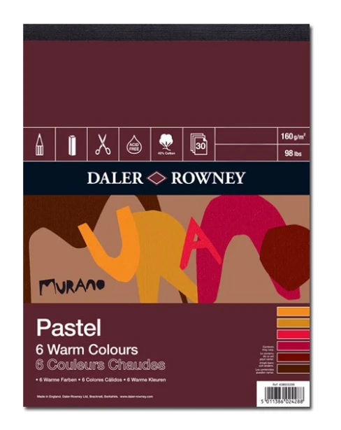 Murano Daler Rowney warm colours, blok 30,5x40,6cm, 30 ark, 160g