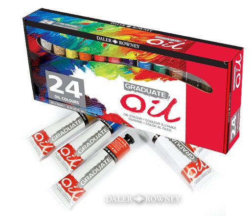 Farby olejne Graduate Oil Daler Rowney, zestaw 24 x 22ml