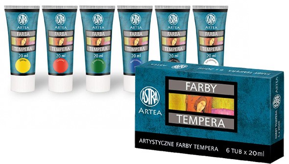 Farby temperowe Artea Astra, zestaw  6 kolorów