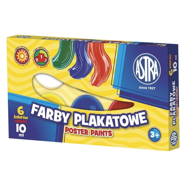 Farby plakatowe Astra, zestaw 6 x 10ml