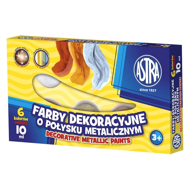 Farby metaliczne Astra, zestaw 6 x 10ml