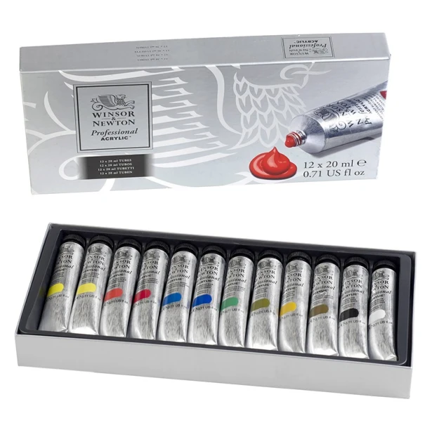 Farby akrylowe Artists', Winsor &amp; Newton, zestaw 12 x 20ml